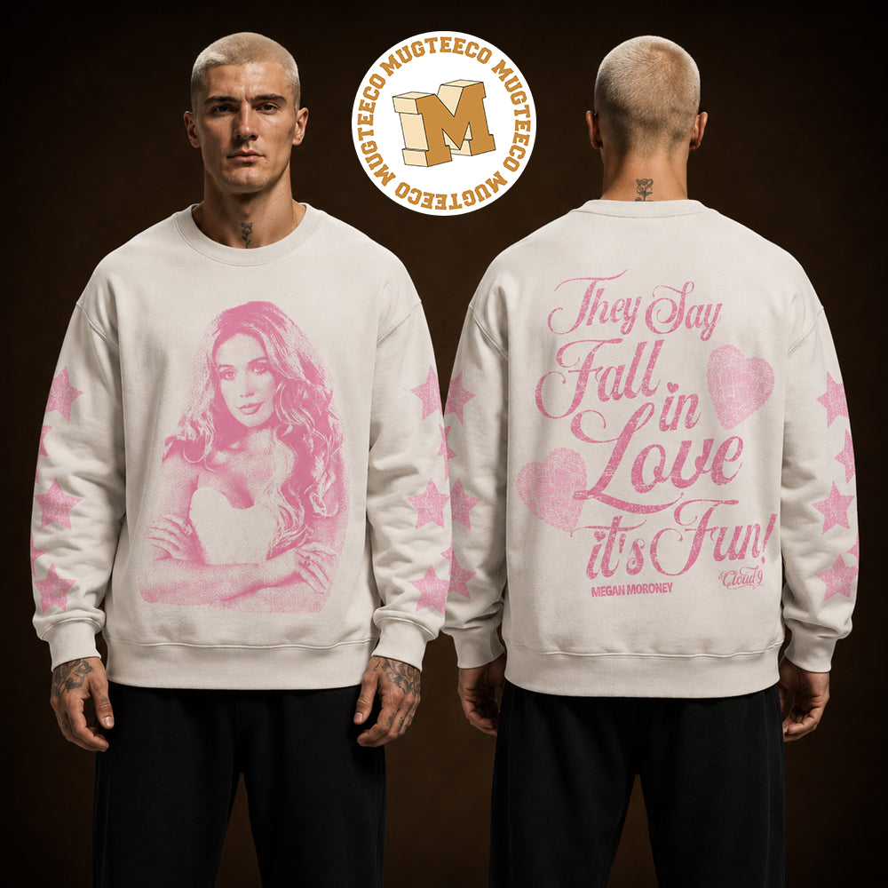 Megan Moroney Cloud 9 Tour 2026 Fall In Love Distressed Crewneck Two Sided Unisex Long Sleeve Shirt