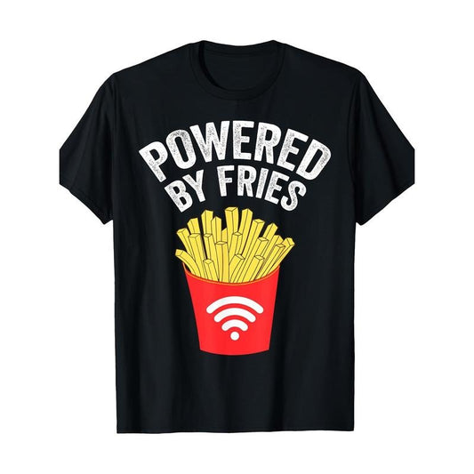 Men'S Casual Crew Neck T-Shirt - 100% Cotton, Geometric French Fries Print, Short Sleeve, All-Season, Regular Fit, Slight Stretch Knit Fabric, Digital Heat Transfer Made in USA