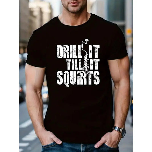 Men's Casual Short-Sleeve T-Shirt - Round Neck with Stylish Letter Print, Machine Washable MADE IN USAstyle{n002}2