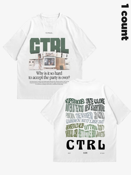 Men's Letter Print Round Neck Tee, Trendy Casual Short Sleeve T-shirt for Daily Wear, Menswear for All Seasons