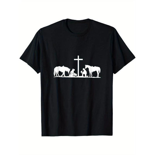 Men's cotton top, casual short-sleeved crew neck T-shirt, men's outdoor clothing, sports running Made in USA