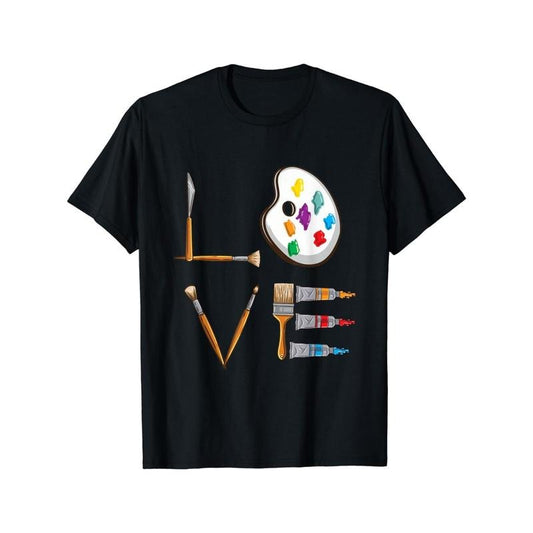 Men's simple art T-shirt Cotton Casual T-Shirt for Summer Outings Made in USA