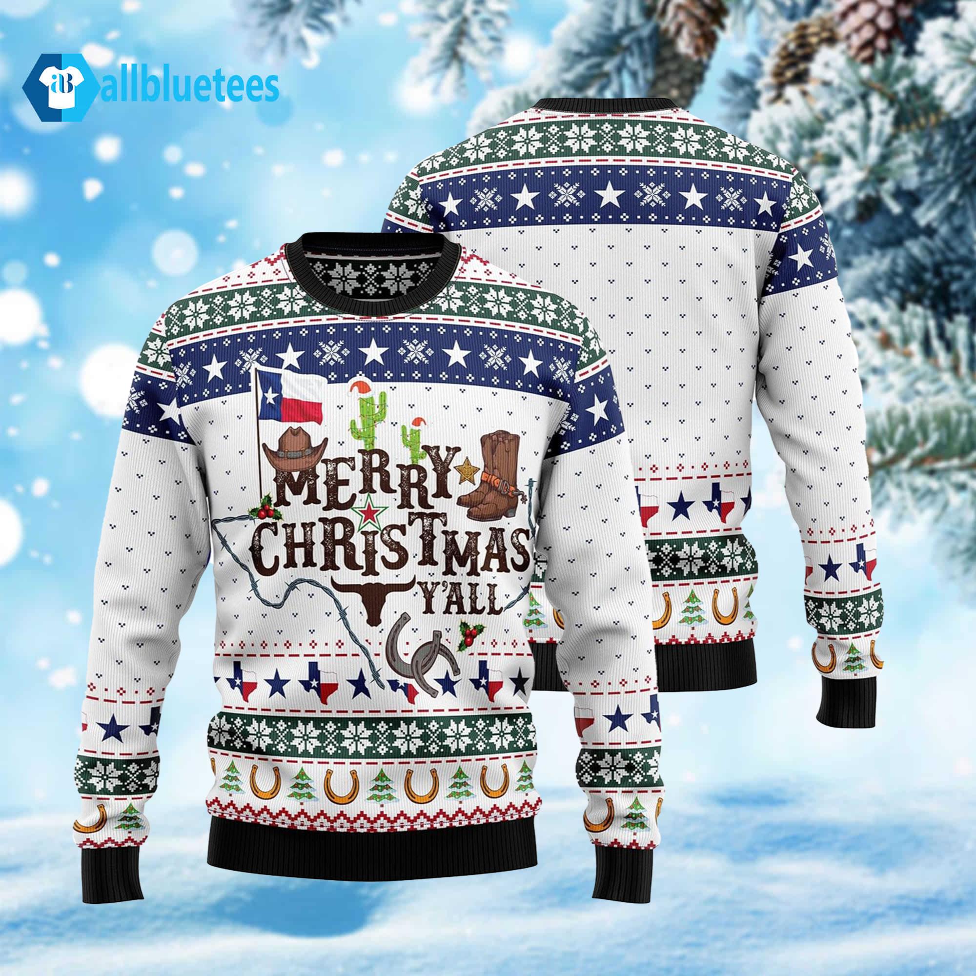 Merry Christmas From Texas Y’all Ugly Christmas Sweater