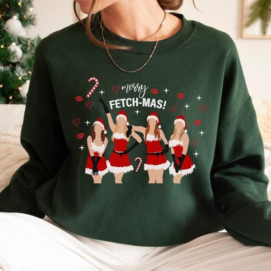 Merry Fetch-Mas Mean Girls Sweatshirt, Christmas Sweatshirt, Unisex Trendy