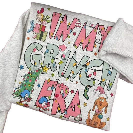 Merry Griinchmas Two Sided Sweatshirt, Christmas Party Tee, Trendy Xmas Sweater, Retro Sweatshirt, Winter Tee christmas sweatshirt