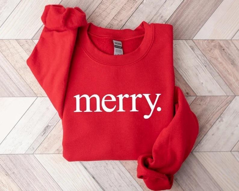 Merry Shirt Christmas T Shirt Merry Christmas Sweatshirt Family Christmas Hoodie Christmas Holiday Gift Xmas Winter Jumper