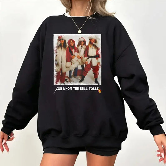 Metallicaa Christmas For Whom The Bell Hoodie, Punk Rock Music, Old School Band, Unisex Sweater Pullover Tee