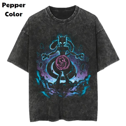 Mewtwo Mew Power Vintage Tee, Mewtwo T-Shirt, Pokemon Graphic Tees, Pokemon Shirt, Unisex Anime Shirt, Menswear Womenswear Streetwear