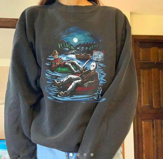 Michael Jason Shirt, Retro Halloween Sweatshirt, Michael Myers and Jason Voorhees Shirt, Horror Brothers T-Shirt, Horror Movie Characters Shirt, Horror Movie Sweatshirt