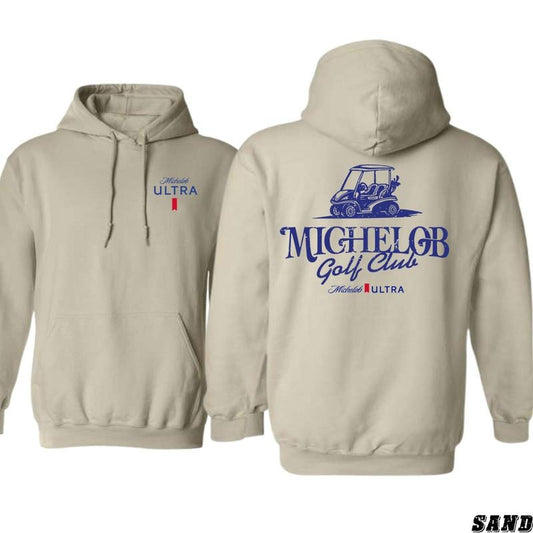 Michelob Golf Club Hoodie - Casual Golf Cart Design, Hoodies for Country Girls, Michelob Ultra Sweatshirt, Golfing Apparel Womenswear Sweaters