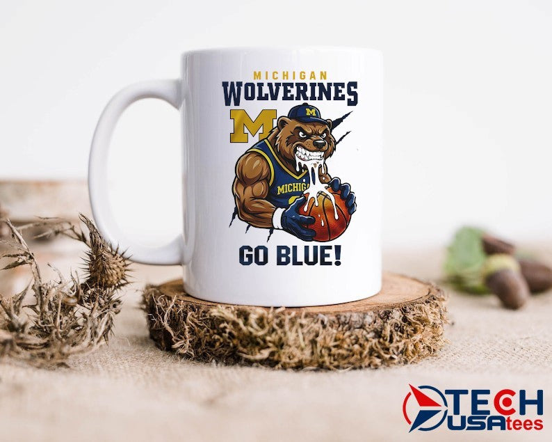 Michigan Wolverines Basketball go Blue mascot shirt