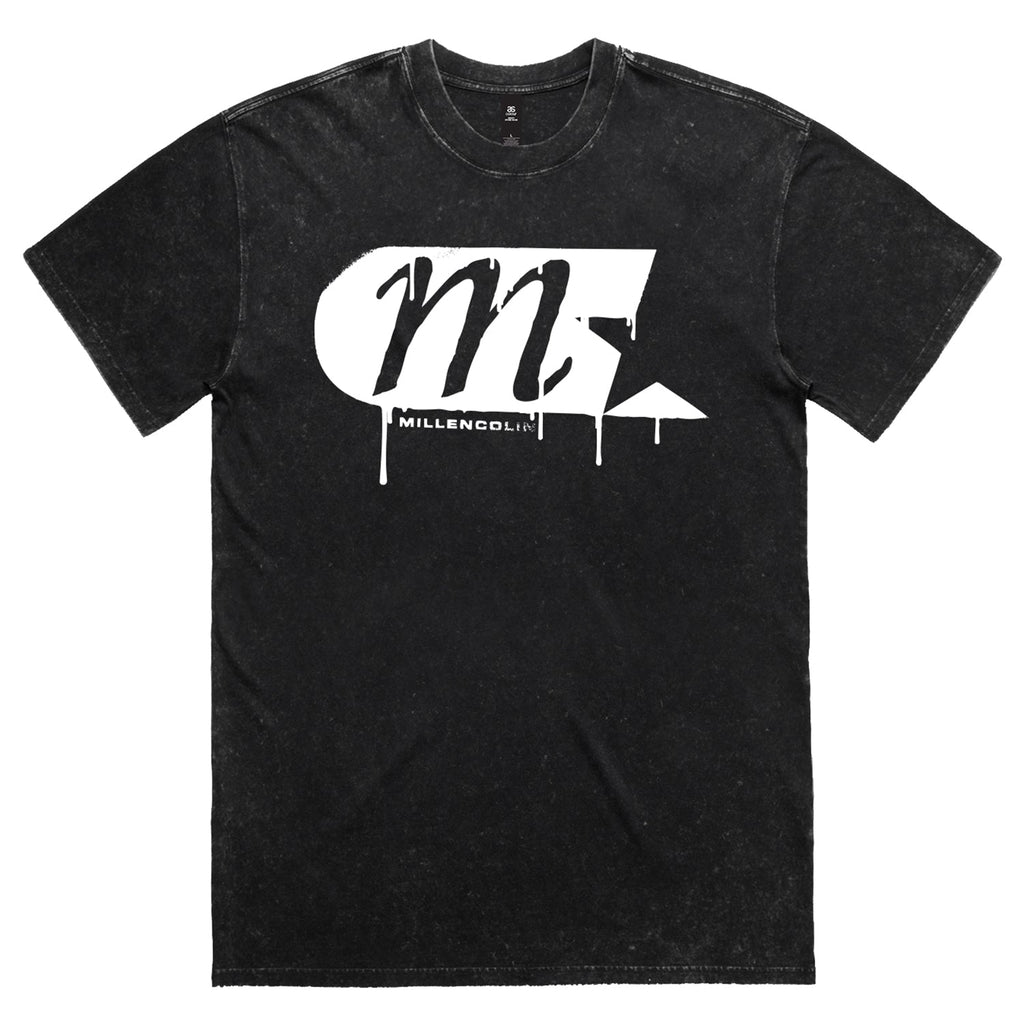 Spray Logo T-Shirt (Black Stone Wash) Hoodie, Sweatshirt | CoreVibeTees.com