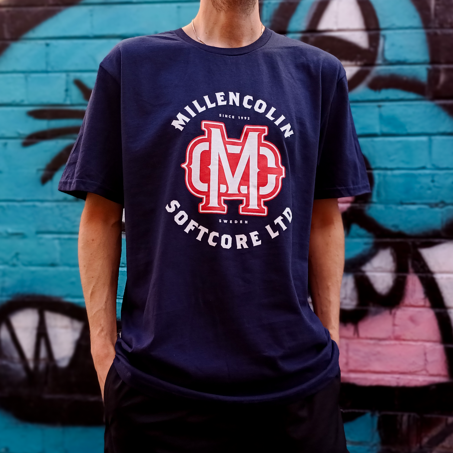 Monogram T-Shirt (Navy) Hoodie, Sweatshirt | CoreVibeTees.com (Image 2)