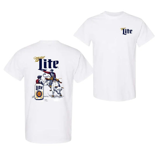 Miller Lite Beer Rodeo T-shirt, 2 Side For Men And Women, Gift For Men, Sweatshirt Hoodie For Men Women