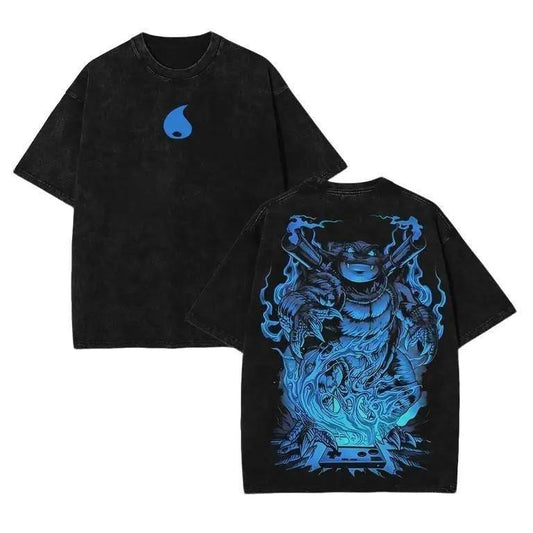 [ Mineral Wash ] Blastoise Water Type Pokemon Retro Vintage Unisex Oversize Lightweight Cotton TShirt, Anime Merch, Pokemon Lover Men Gifts Menswear Top
