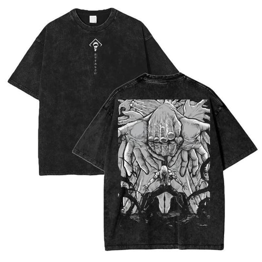 [ Mineral Wash ] Jujutsu Kaisen Anime Washed Oversize TShirt Mahito Domain Expansion Anime Tee, Menswear, Anime Lover Top Tshirt