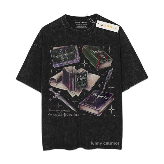 [ Mineral Wash ] Powerless Series Shirt, Bookish, Bookworm, Gift For Fan Lovers, Graphic Washed Shirt