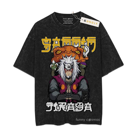 [ Mineral Wash ] Sannin Jiraiya Shirt, Toad Sage, Sage Mode, Naruto Fan Anime Shirt, Graphic Washed Style Shirt