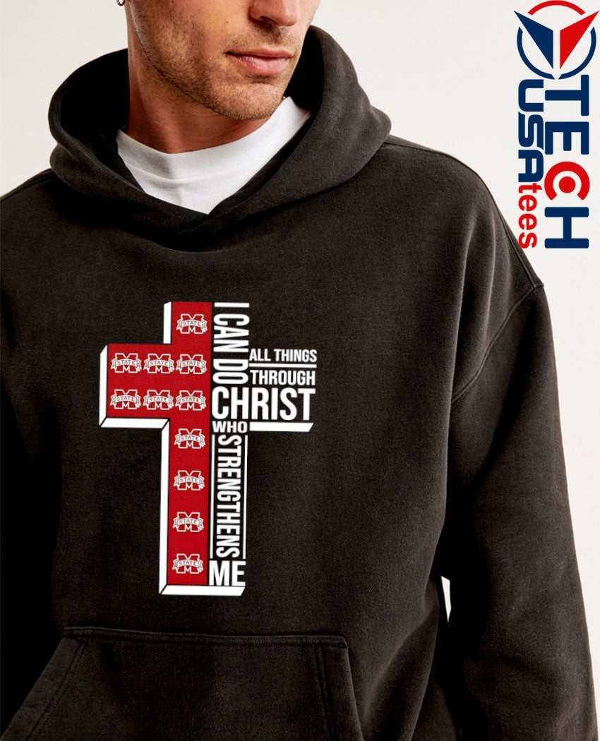 Mississippi State Bulldogs Women’s Basketball cross I can do all things through christ who strengthens me shirt