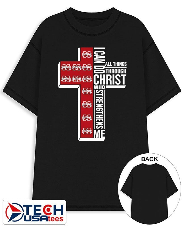 Mississippi State Bulldogs Women’s Basketball cross I can do all things through christ who strengthens me shirt