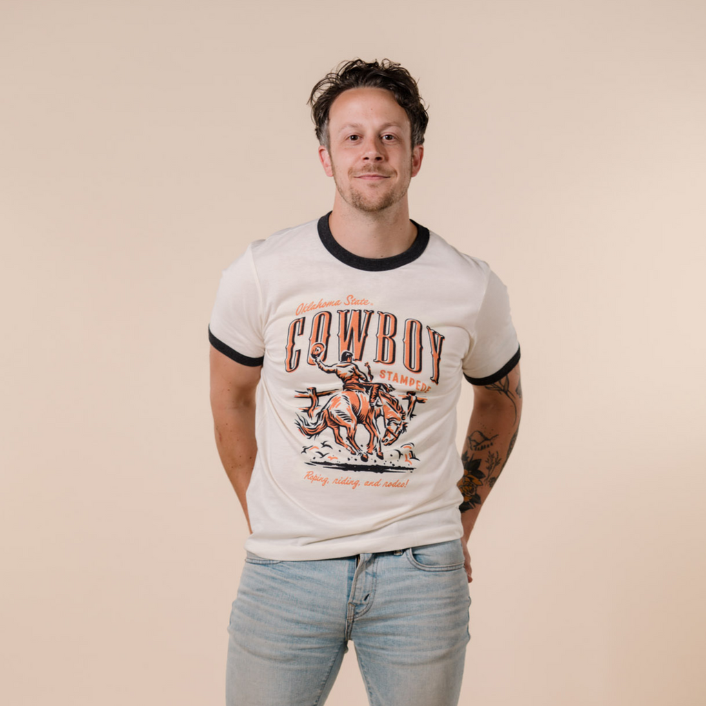 Oklahoma State Cowboy Stampede Ringer Tee Style001 Hoodie, Sweatshirt | CoreVibeTees.com (Image 2)
