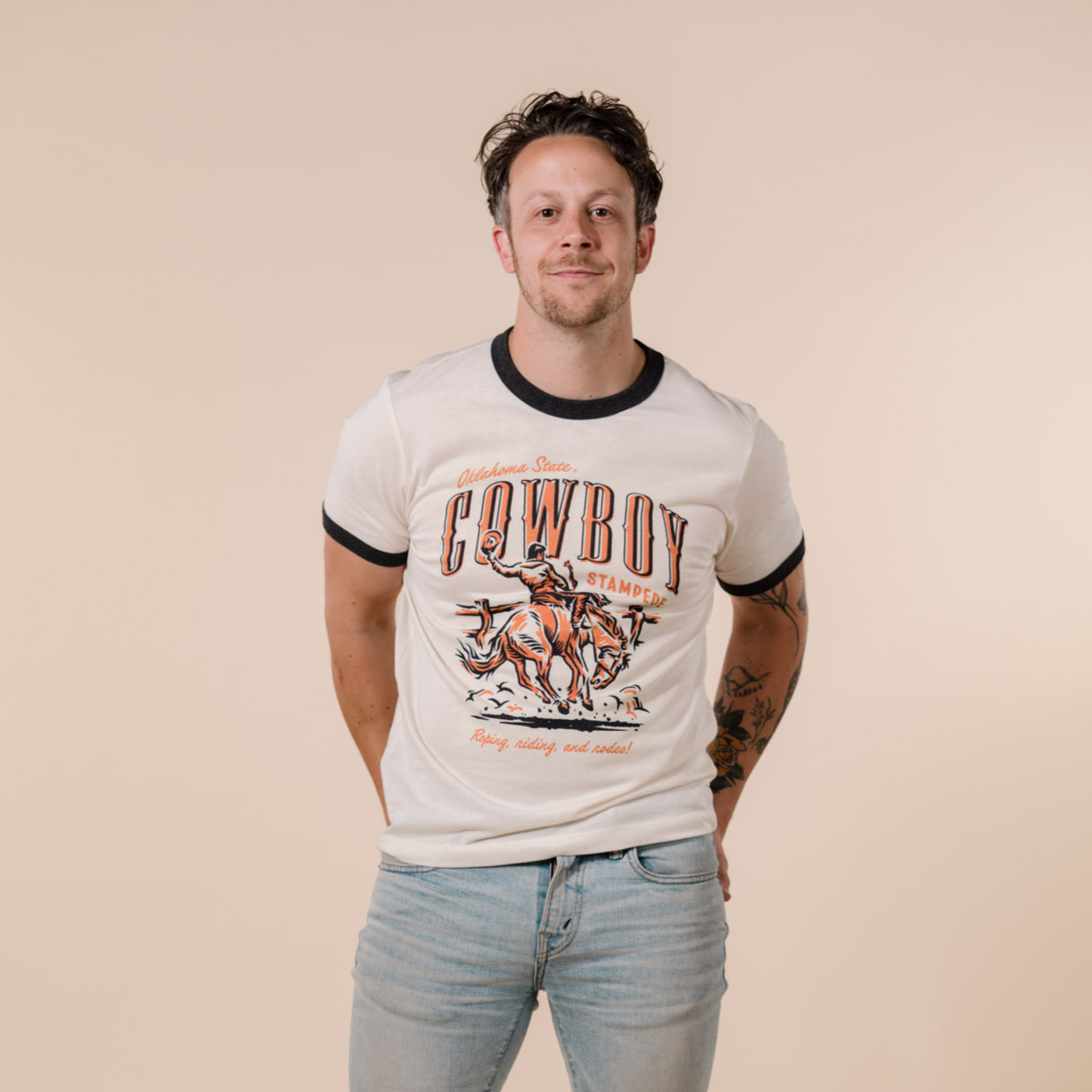 Oklahoma State Cowboy Stampede Ringer Tee Style001 Hoodie, Sweatshirt | CoreVibeTees.com (Image 2)