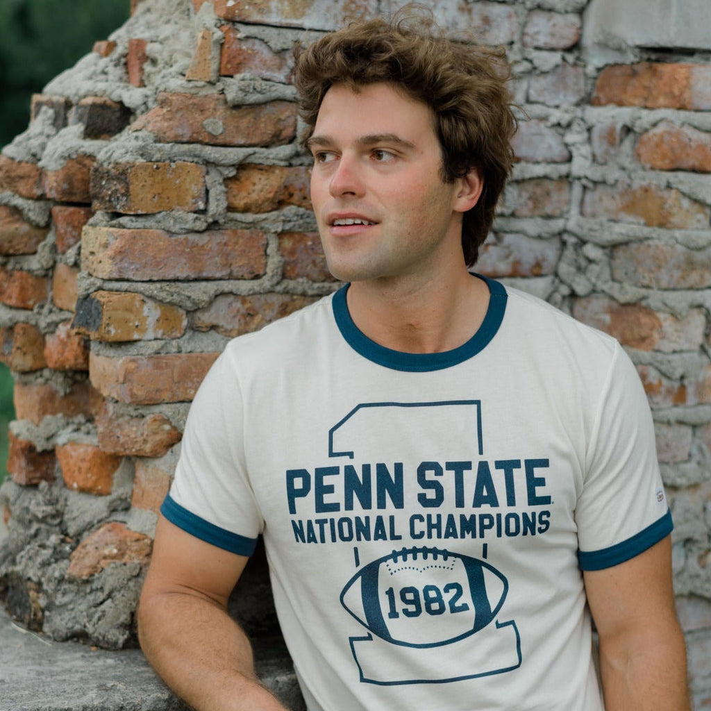 Penn State Football 1982 National Champions Ringer Tee Hoodie, Sweatshirt | CoreVibeTees.com (Image 2)