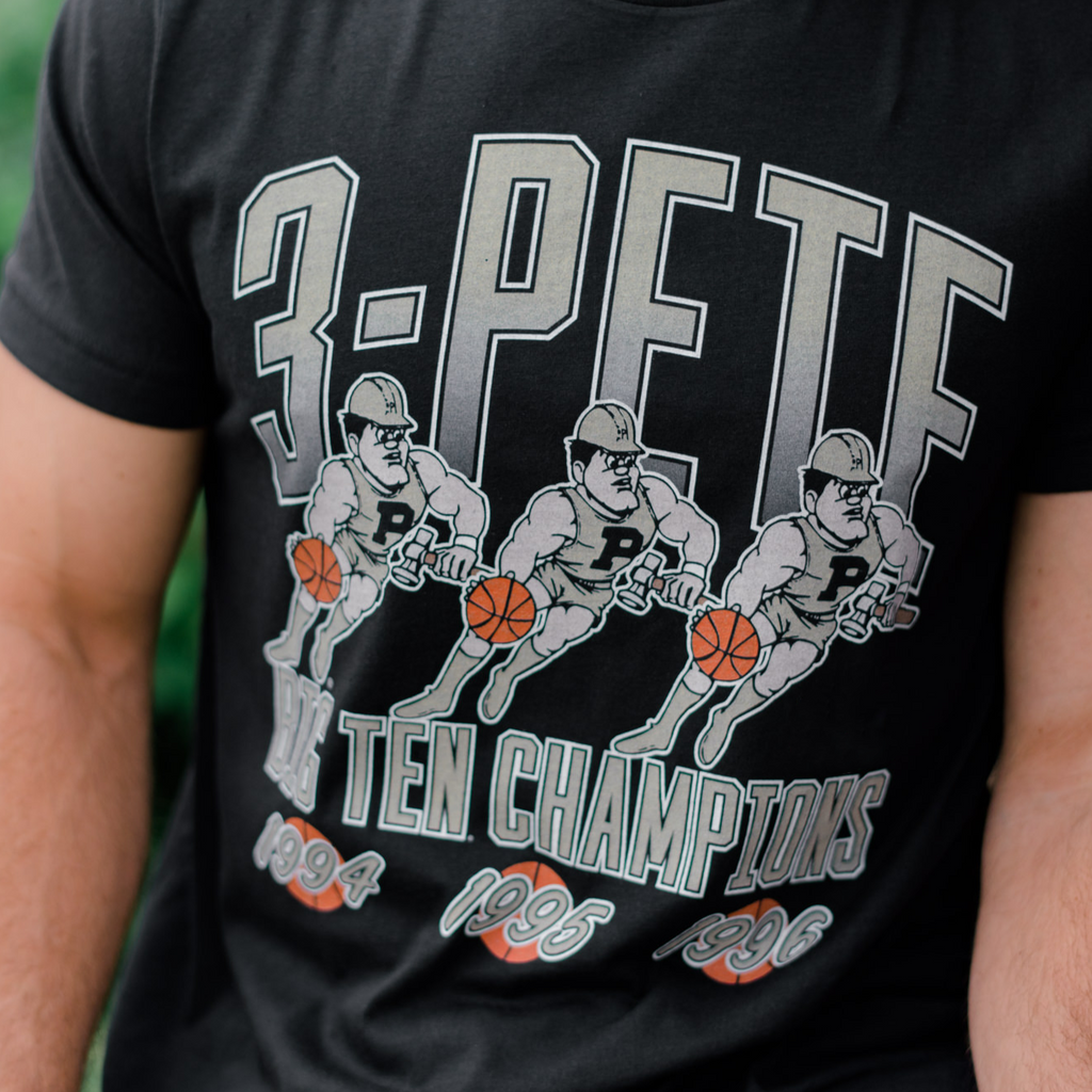 Purdue Boilermakers "3-Pete" Big Ten Champions Tee Hoodie, Sweatshirt | CoreVibeTees.com (Image 2)