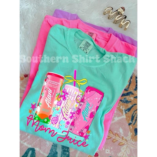 Mom Juice Energy Drink T shirt  | island reef comfort colors t shirt | Trendy Graphic Shirt | Comfort Colors Graphic Tee