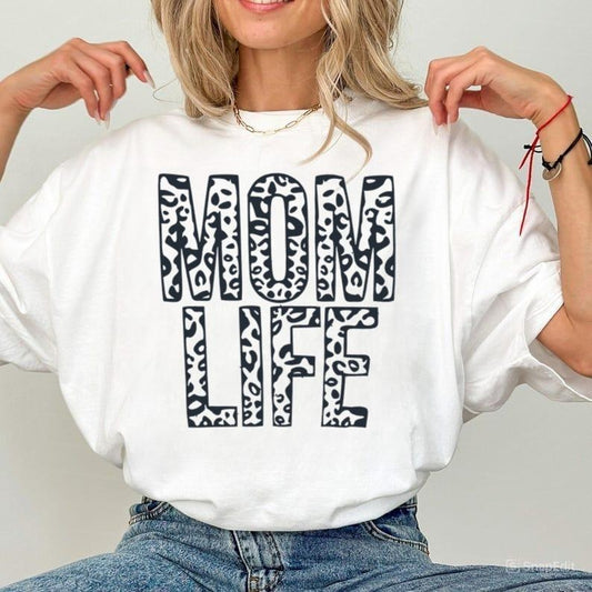 Mom Life, Mama Shirt, Leopard, Cheetah Print, Mom T-shirt, Gift
