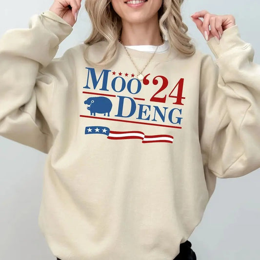 Moo Deng Shirt, Moo Deng 24 Shirt, Moo Deng Sweatshirt, Funny Moo Deng Shirt, Hippo Shirt, Animal Lovers Shirt, Trending Shirt Cotton Womenswear Polyester Hoodie