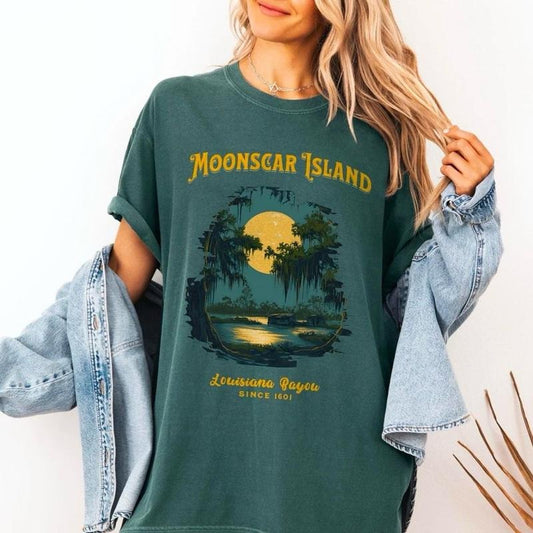 Moonscar Island Tee, Retro Cartoon Halloween Movie T-shirt, Spooky Island Disco Skull Shirt, 90s Nostalgia Halloween Tee, Y2k Retro Halloween Shirt