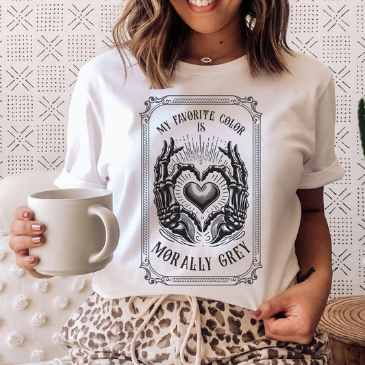 Morally Grey shirt, favorite color, spicy reader tshirt, Funny Reading gift, bookish merch, Fictional Men tee, book club