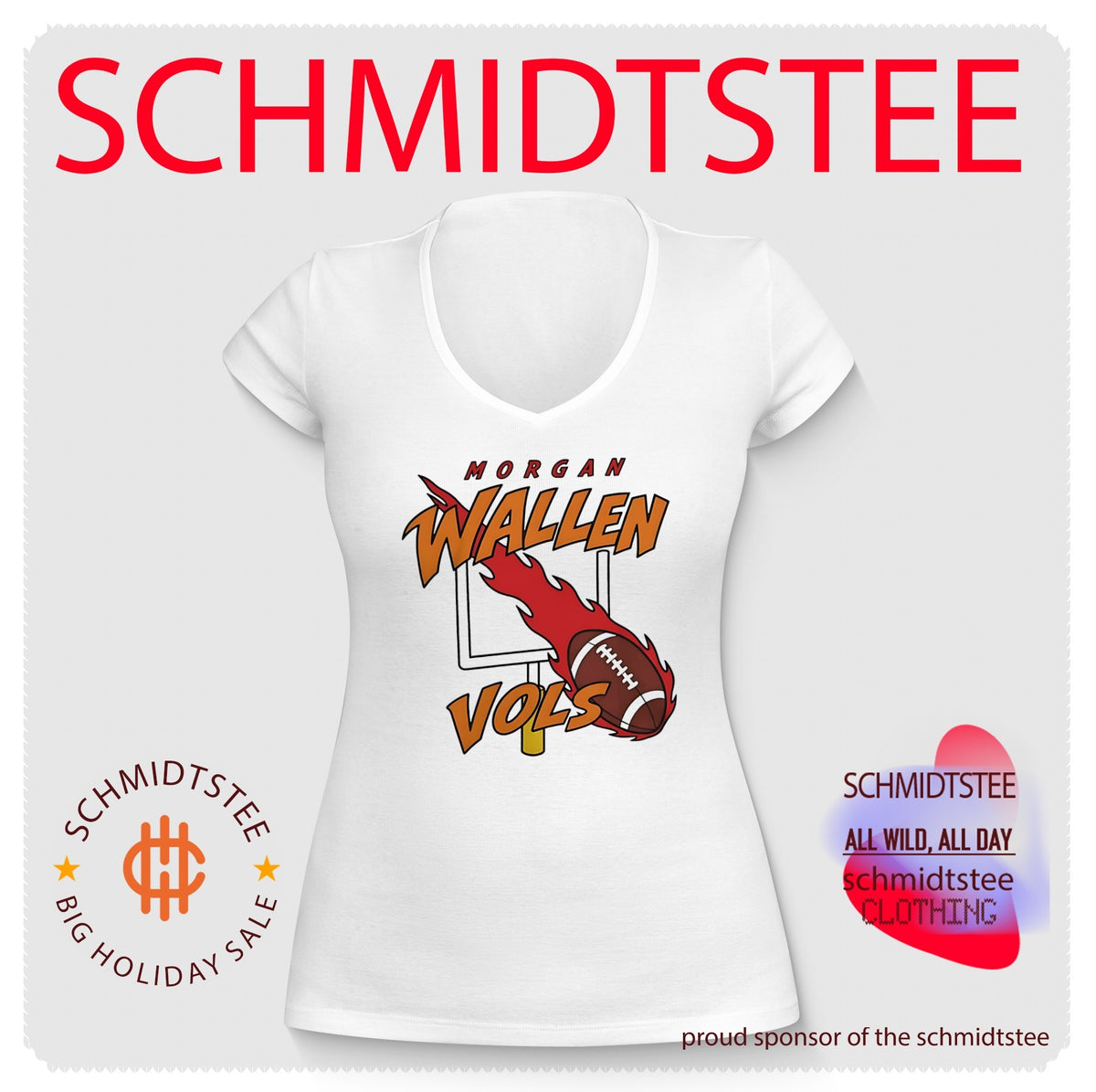 Morgan Wallen Tennessee Volunteers Vols flaming football illustration shirt