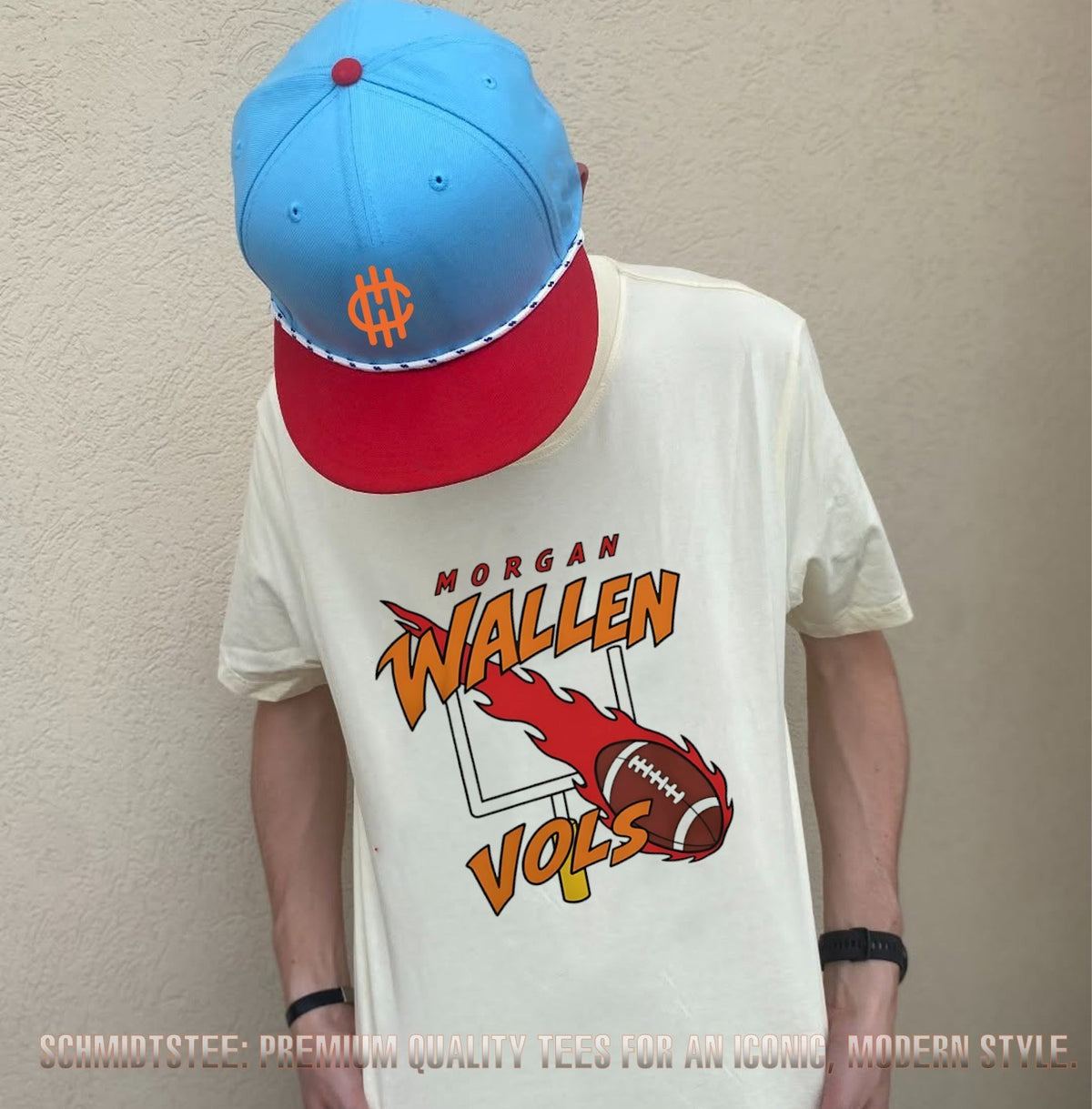 Morgan Wallen Tennessee Volunteers Vols flaming football illustration shirt