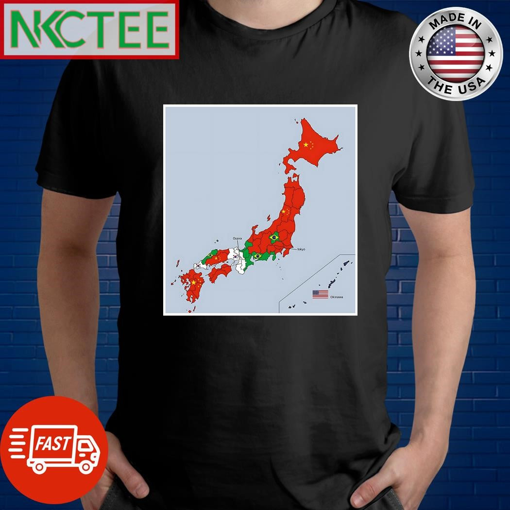 Most common foreign nationals in Japan, by prefecture shirt