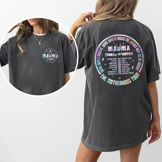 Motherhood Some Days I Rock It Shirt, Mama Funny Tour, Motherhood Unhinged Shirts, Viral T-shirts For Women, Trending Oversized Graphic Tee, Mother's Day Gifts, Women's Tops, Womenswear, Cotton Fabric Relaxed Fit Chic Style, gift for girls Sweatshirt, Hoo