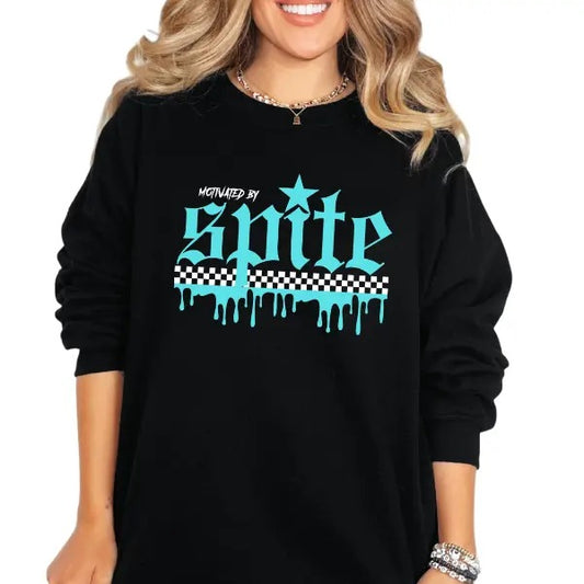 Motivated By Spite Crewneck Sweatshirt, T Shirt, Hoodie Grunge Aesthetic Pullover | Casual, Streetwear Cotton Fit, Skulls