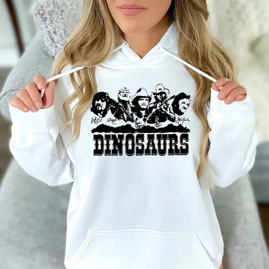 Music Legends Dinosaurs, Classic Country Music Top, Western Shirt, Unisex Sweater Pullover Tee