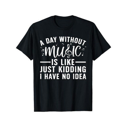 Music Lover'S Crew Neck T-Shirt - 100% Cotton, Short Sleeve, Regular Fit, Geometric Pattern, All-Season, Medium Stretch, Digital Direct Injection - Ideal for Daily & Casual Wear Made in USA