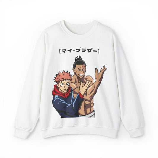 'My Brother' Itadori Todo Sweatshirt Ju Jutsu Kaisen Anime Manga Inspired Men's Women's Unisex Clothing JJK Yuji Aoi Casual Crewneck Cotton Fabric