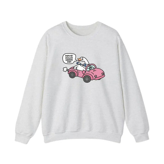My Cat Needs Me Sweatshirt, Speeding Home to my Cat Shirt, Goose Hoodie, Silly Goose Sweater, Cute Trendy TEE Menswear Underwear Classic Crewneck
