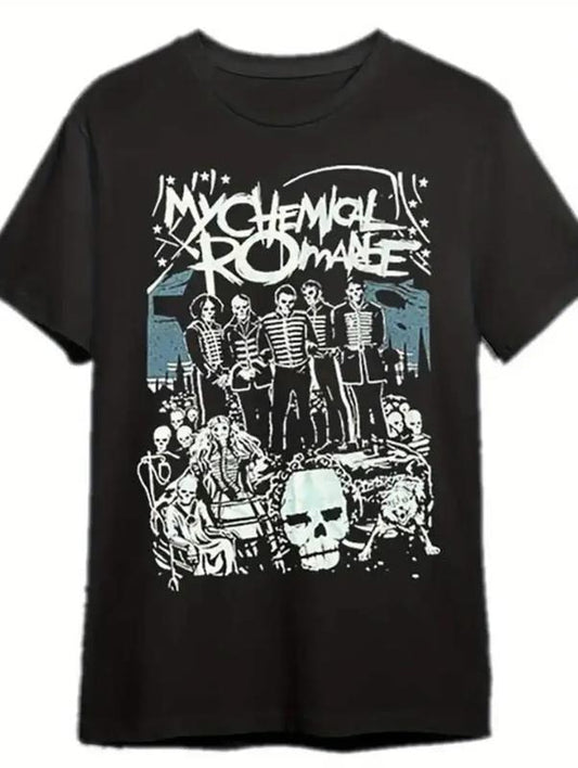 My Chemical Romance Graphic Tee, Iconic Band Print, Unisex Casual Cotton T-Shirt, Rock Music Fan Apparel, Crew Neck T-Shirt , Gift for Him, Gift for Her, Womenswear Menswear Top