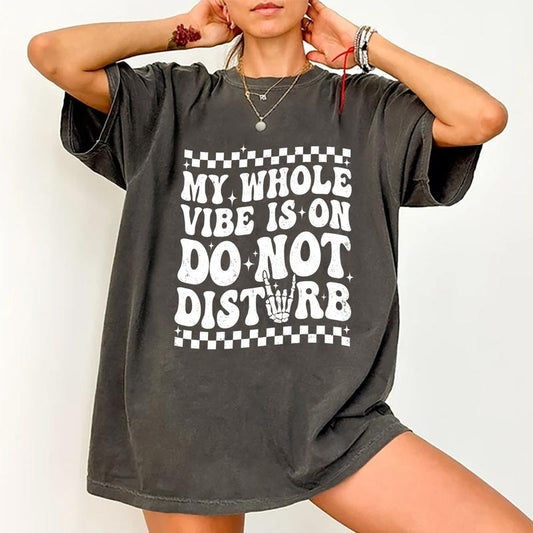 My Whole Vibe Is On Shirt, Sarcastic Saying Comfort Colors Shirt, Funny T-shirt, Retro Groovy Women Tees, Trendy Tops For Girls, Soft Fabric Tees For Women, Soft Fabric Womenswear, Women Daily Basic Outfits, Downtown Girl Outfit
