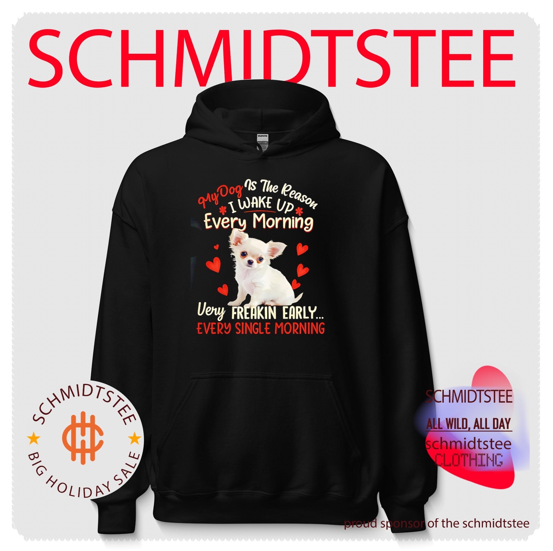 My dog is the reason I wake up every morning very freakin early chihuahua graphic shirt