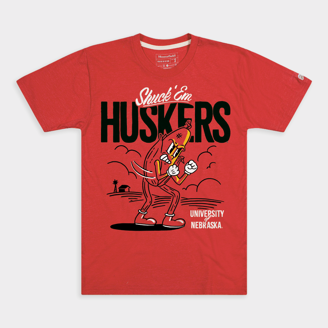 Nebraska "Shuck 'Em Huskers" Tee Hoodie, Sweatshirt | CoreVibeTees.com