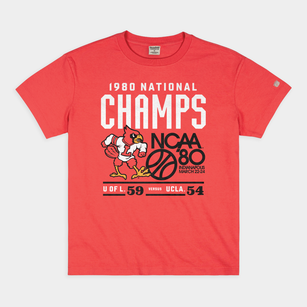 Louisville Men's Basketball 1980 NCAA Champs Heavyweight Tee Style001 Hoodie, Sweatshirt | CoreVibeTees.com