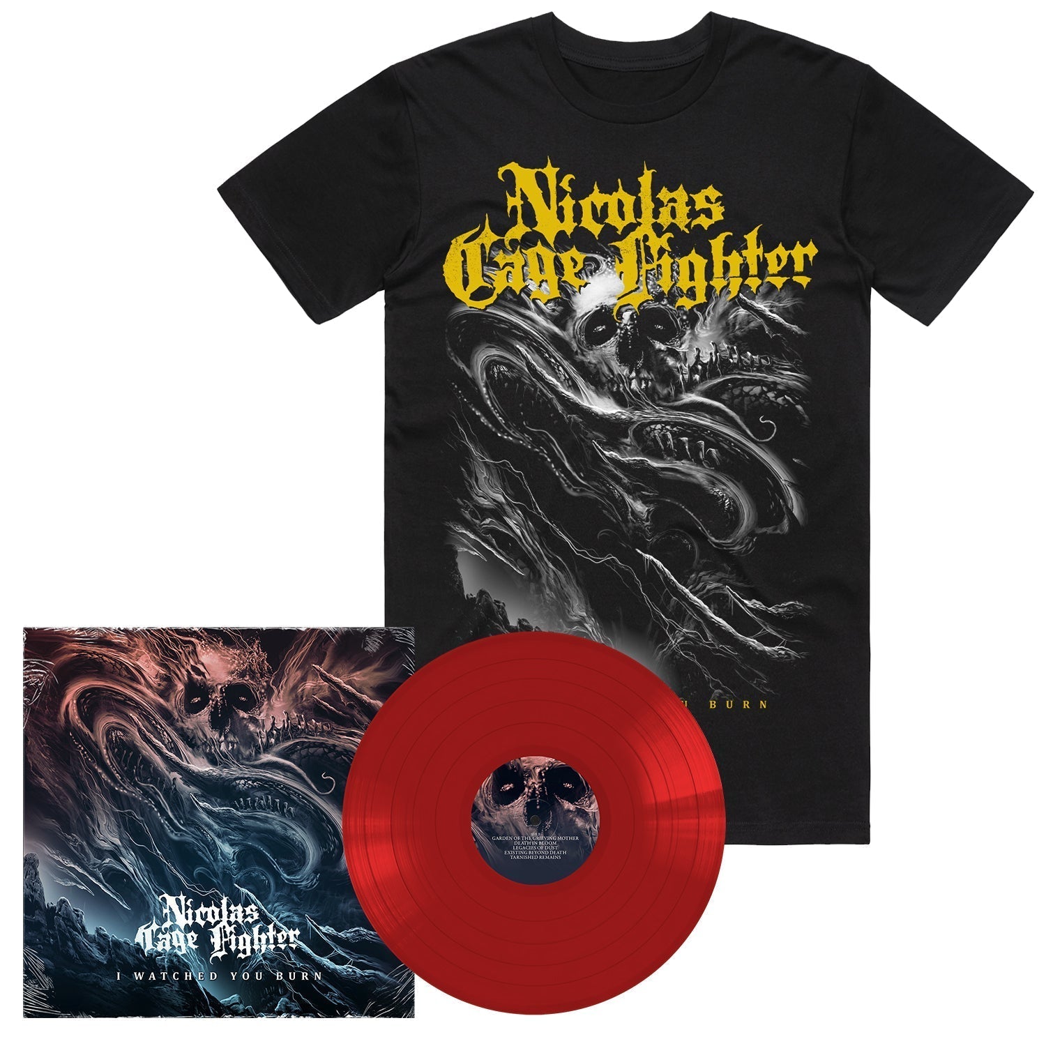 I Watched You Burn LP (Red Vinyl) + I Watched You Burn B&W T-Shirt (Black) Hoodie, Sweatshirt | CoreVibeTees.com