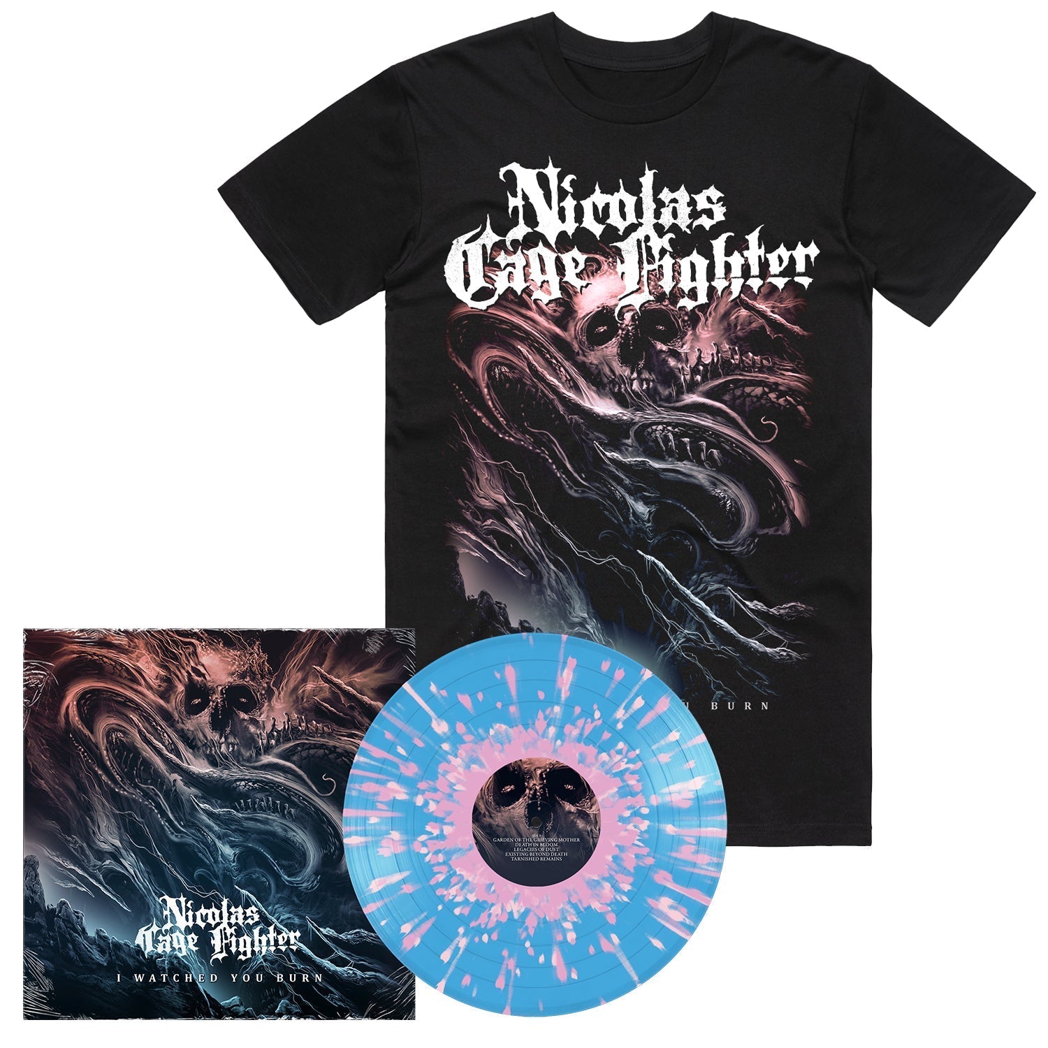 I Watched You Burn LP (Blue/Pink Splatter Vinyl) + I Watched You Burn T-Shirt (Black) Hoodie, Sweatshirt | CoreVibeTees.com