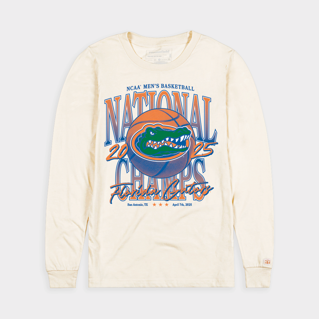 Florida Men's Basketball 2025 National Champs Long Sleeve Tee Hoodie, Sweatshirt | CoreVibeTees.com